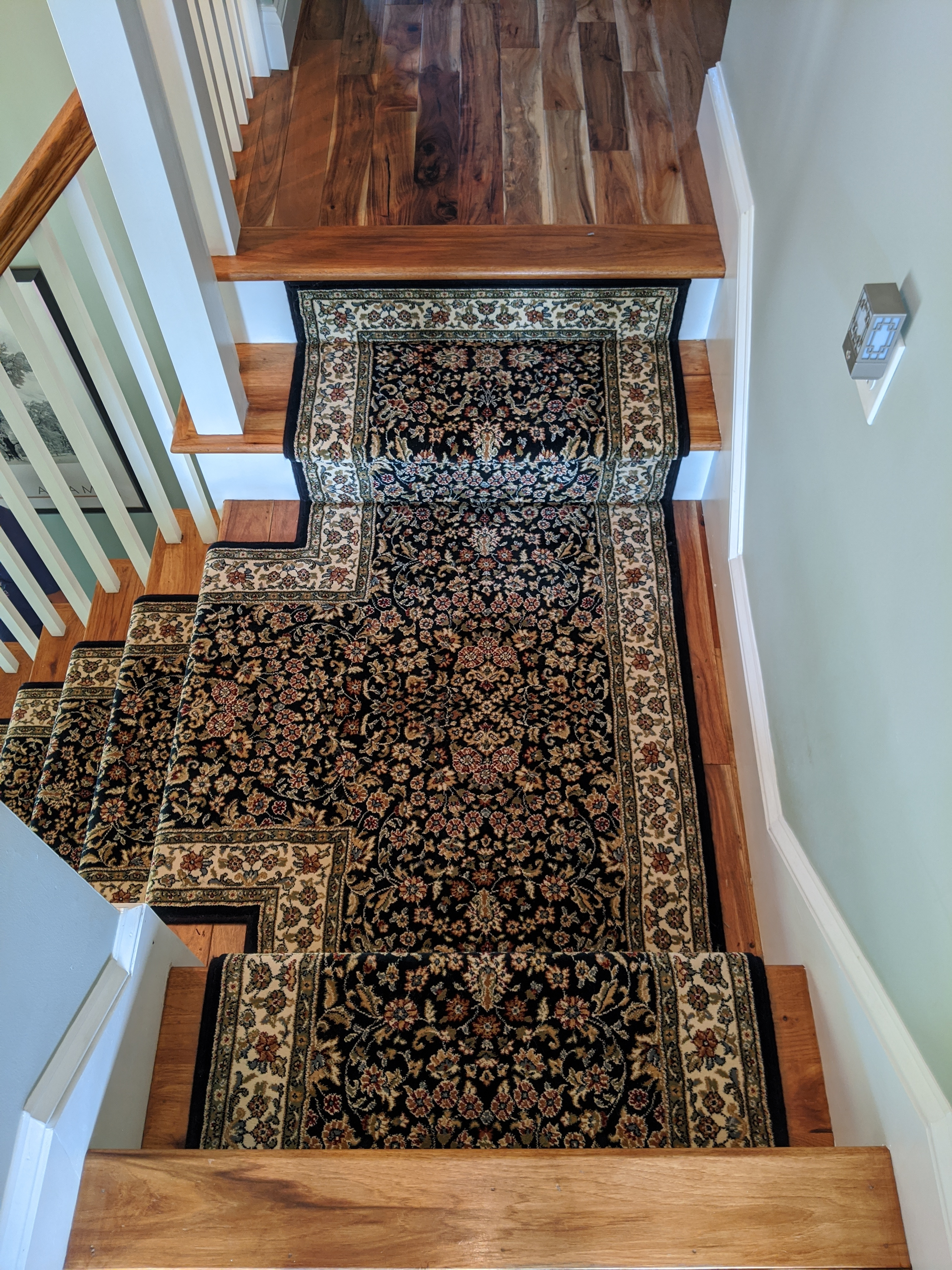 Ancient Garden Custom Navy Stair Runner