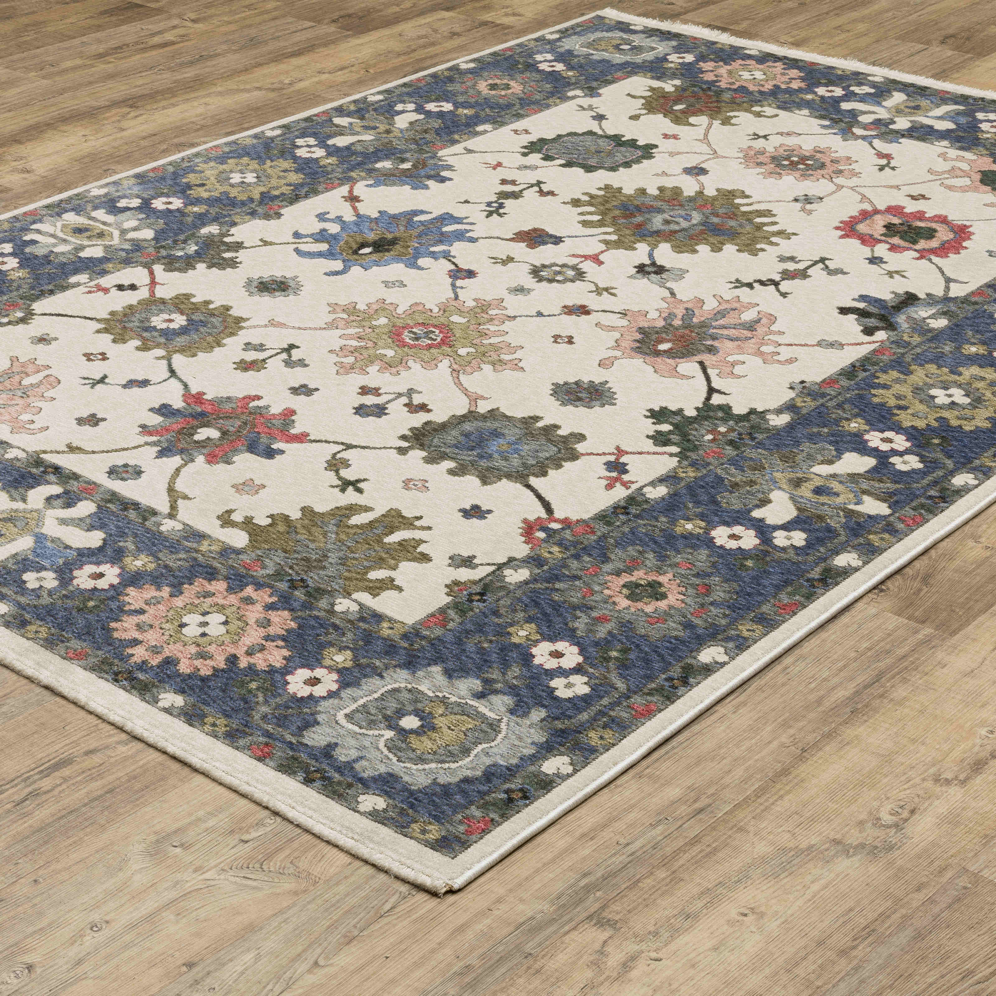 Oriental Weavers Area Rugs Hastings Area Rugs HA01e Ivory/Blue in Many Sizes