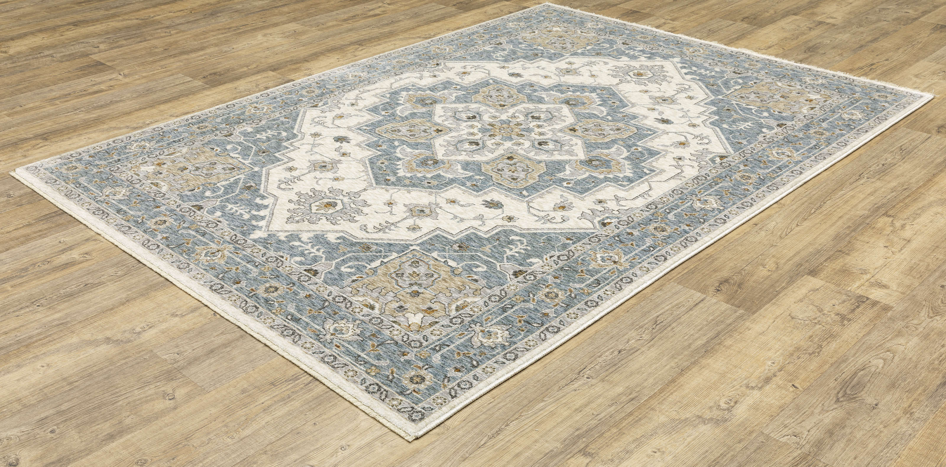 Oriental Weavers Area Rugs Maharaja Area Rugs 51F Ivory-Blue By OWRugs
