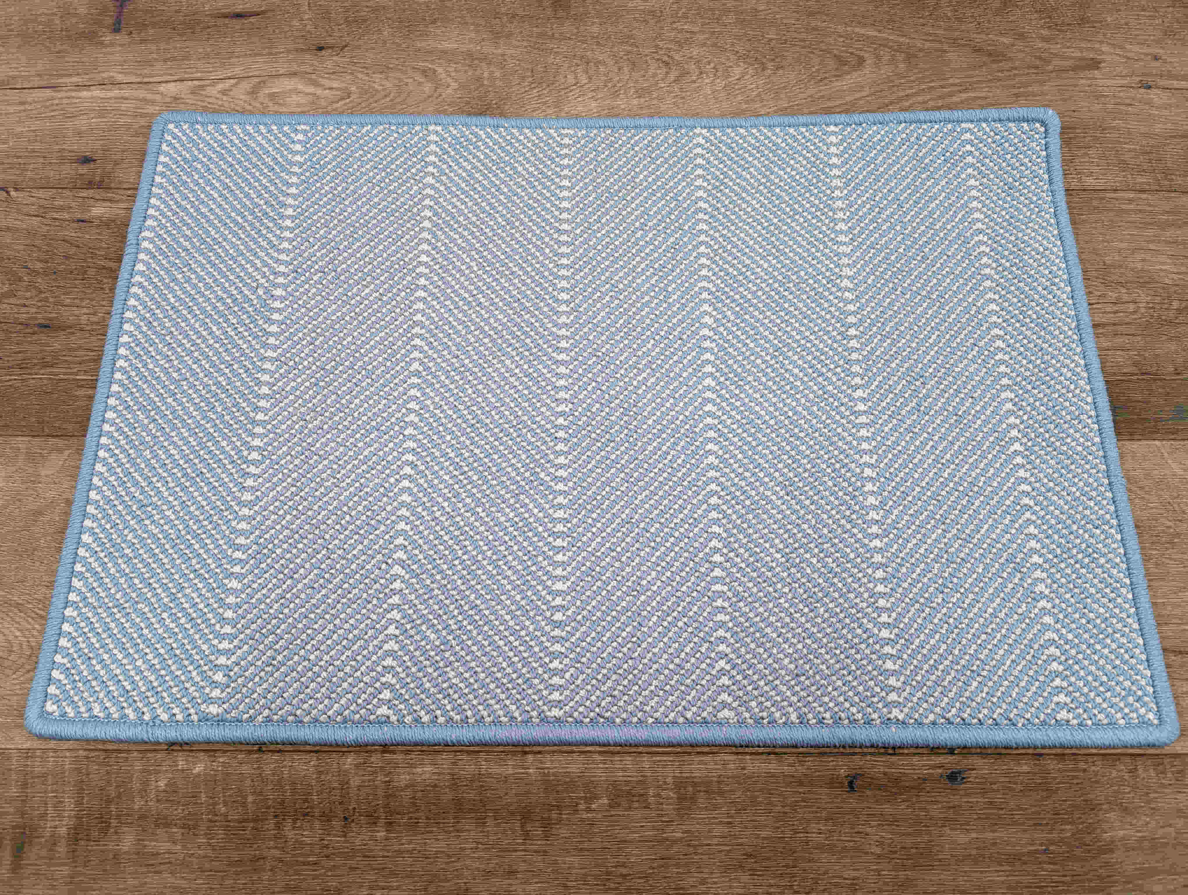 Prestige Mills Stair Runners Blue Herringbone Stair Runner-Stair Treads and Matching Area Rugs