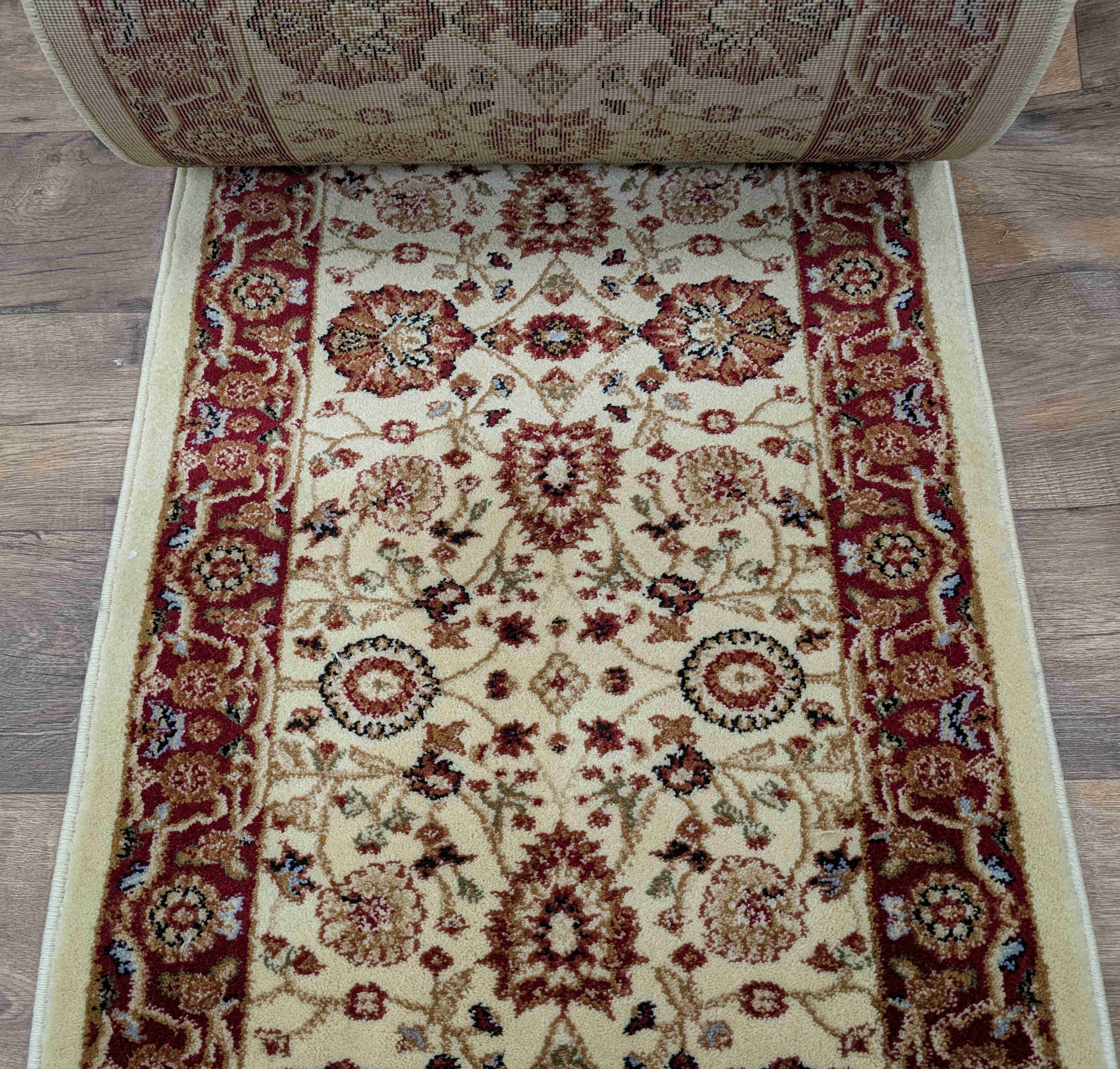 RadiciUsa Stair Runner 26 in x 1 ft-Sold By The Foot Yazd Cream-Red Stair Runner - 26 Inch Runner Sold By the Foot