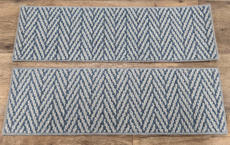 Only Natural Herringbone Stair Treads 455 Coastal 25in x 8in Set of 13