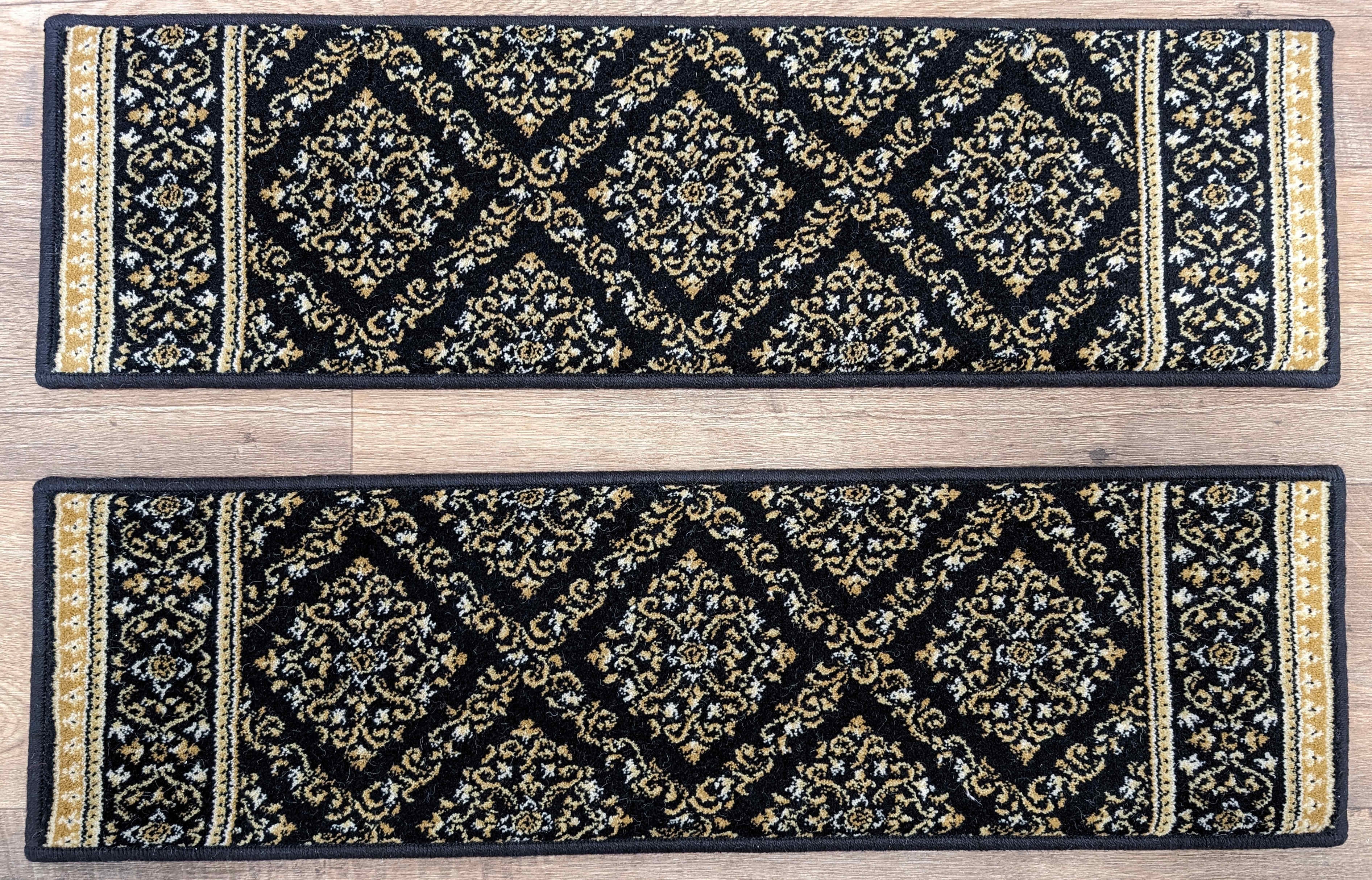 Rug Depot Home Carpet Stair Treads Black Stair Treads 31 in x 9in Set of 14Pcs and Landing Rug