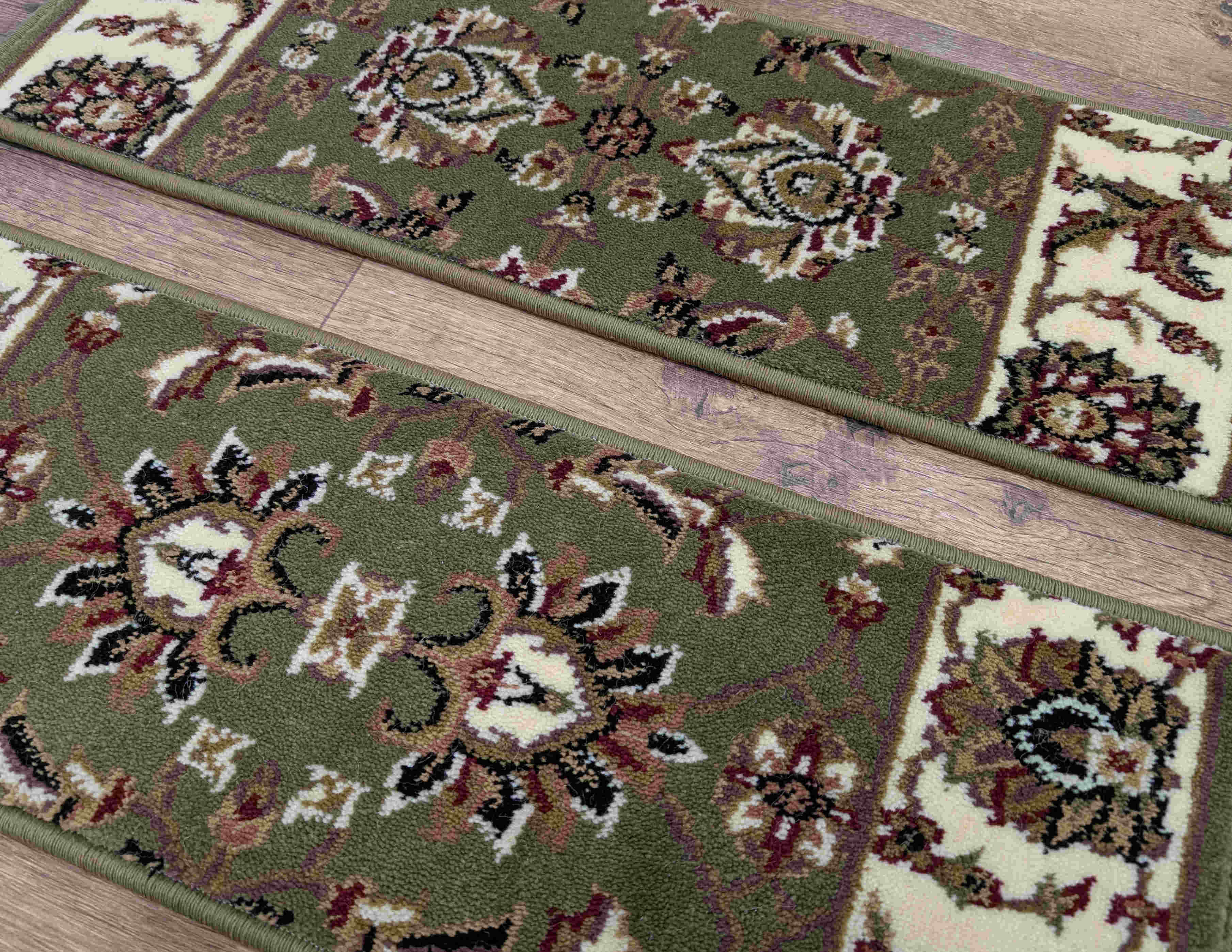 Rug Depot Home Stair Treads Green Stair Treads 26in x 9in Set of 15 pcs Cambridge