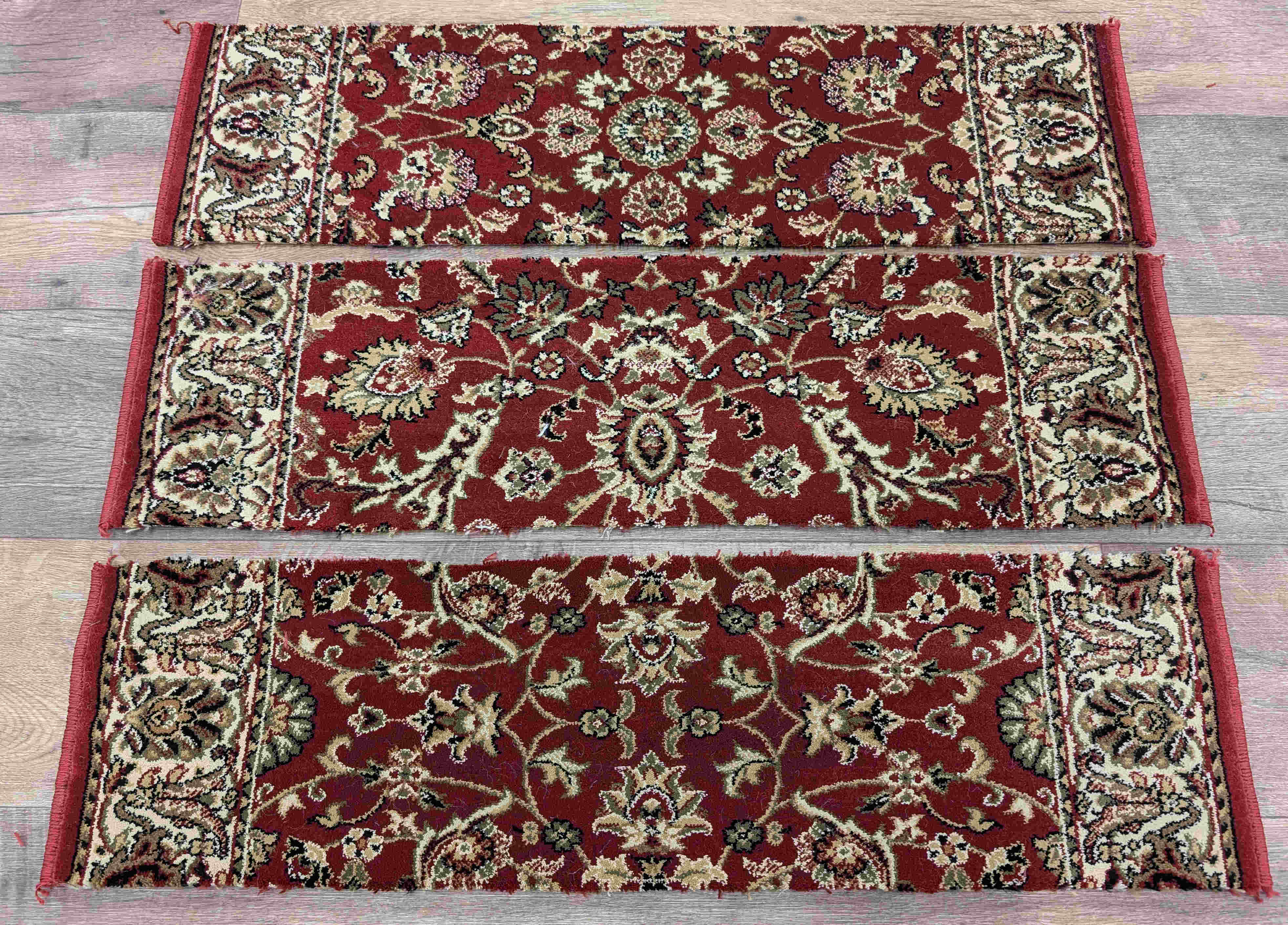 Rug Depot Home Stair Treads Kurdimir Red Stair Tread 33in x 9in Poly