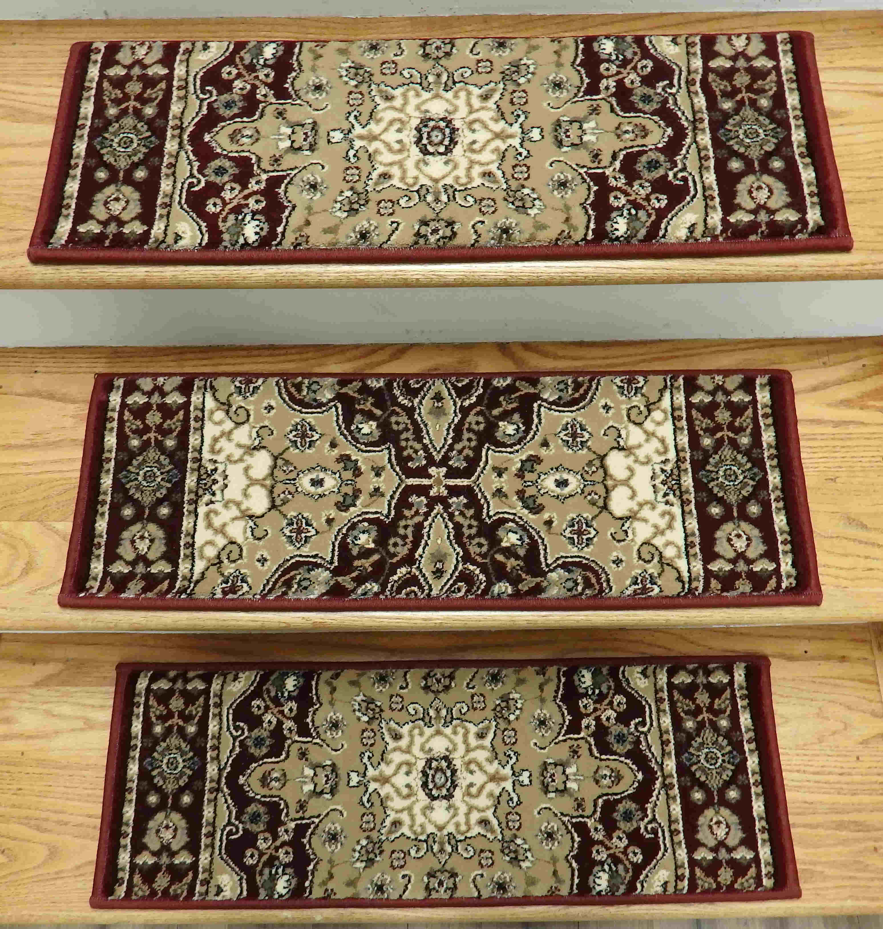 Rug Depot Home Stair Treads Red Stair Treads Triumph Med Set of 14 Pcs 26in x 9in
