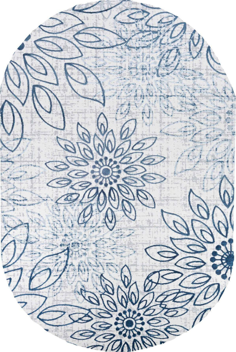 Couristan Area Rugs Calinda Summer Bliss Steel Blue-Ivory Area Rugs 5175-0758 Made In Turkey