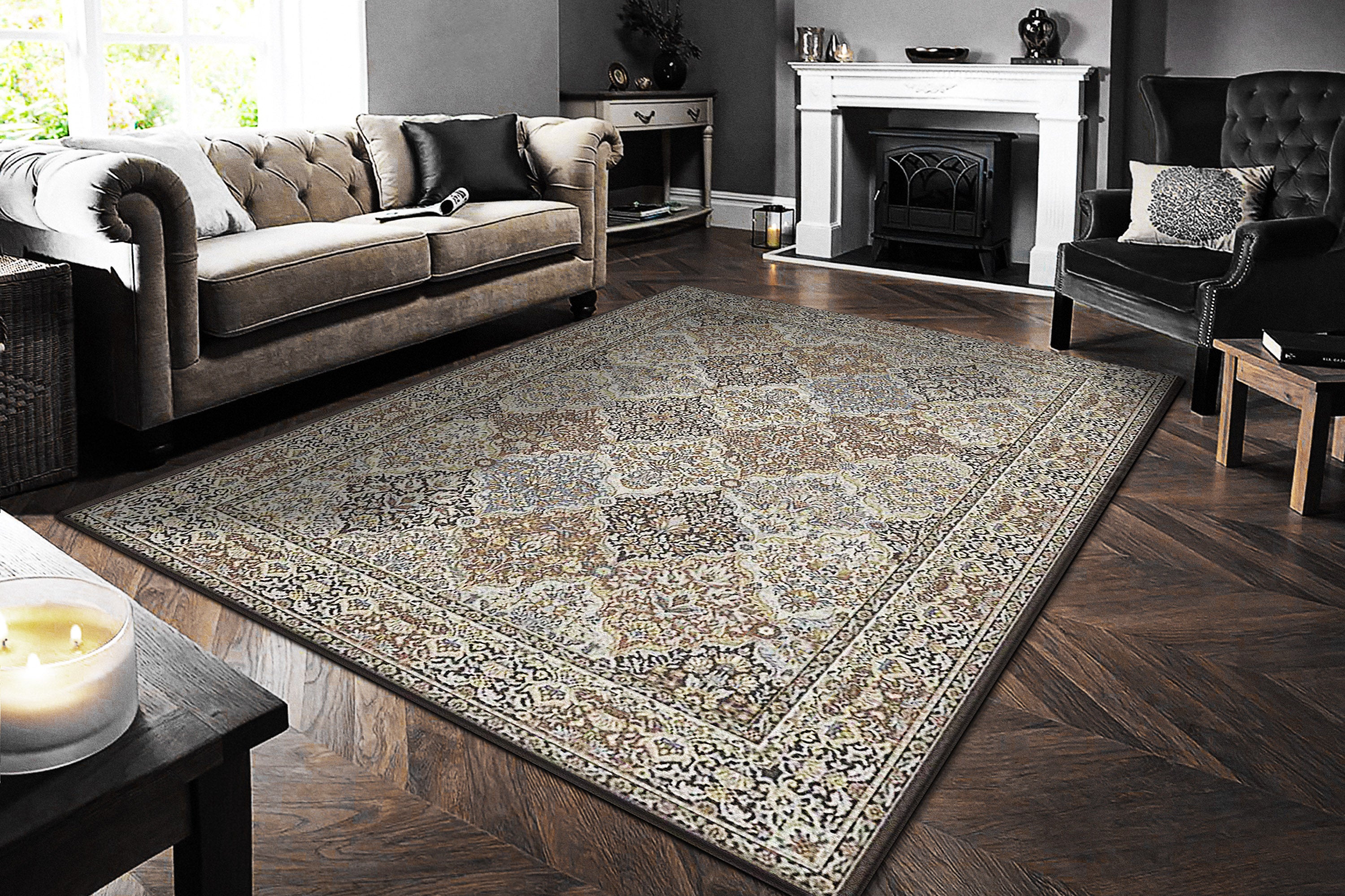 Ancient Garden Brown Area Rugs57008-3235 Polypropylene Belgium, image size:3000x2000