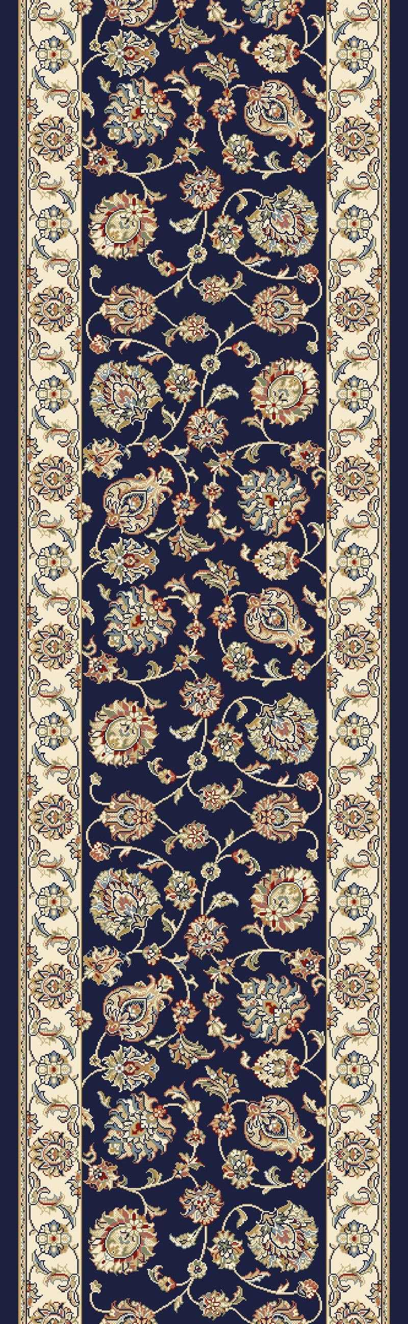 Dynamic Area Rugs Ancient Garden Area Rugs 57365-3464 Navy 100% Poly Belgium 14 Sizes