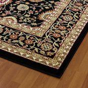 Dynamic Rugs Stair Runners Yazd 2803-090 Black Stair Runner and Matching Area Rugs