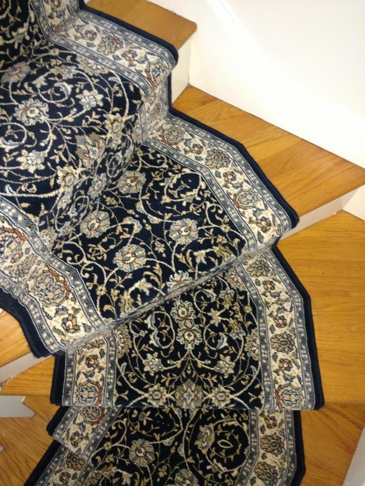 Dynamic Stair Runner Ancient Garden Navy Stair Runner 57120-3464 - 31 inch Sold By the Foot