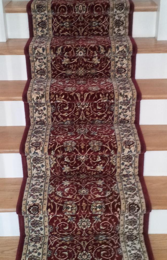 Dynamic Stair Runner Ancient Garden Red Stair Runner 57120-1464 - 26 inch Sold By the Foot