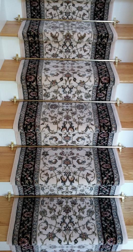 Brilliant Herati Navy Stair Runner 72240-520- 26 inch Sold By the Foot