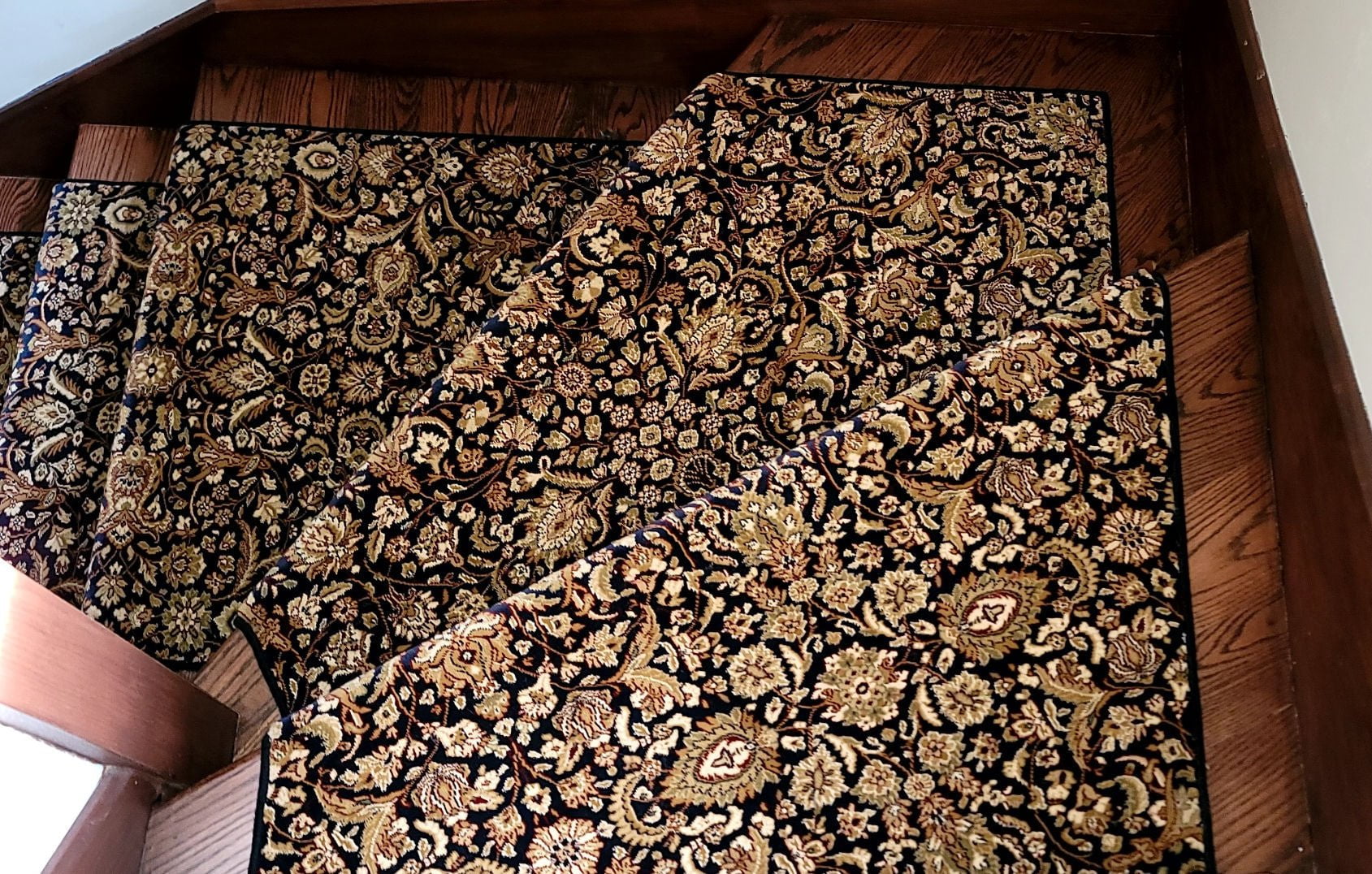Kane Carpet Home & Garden Royal Kingsley Navy Oriental Design in Custom Cut Installation