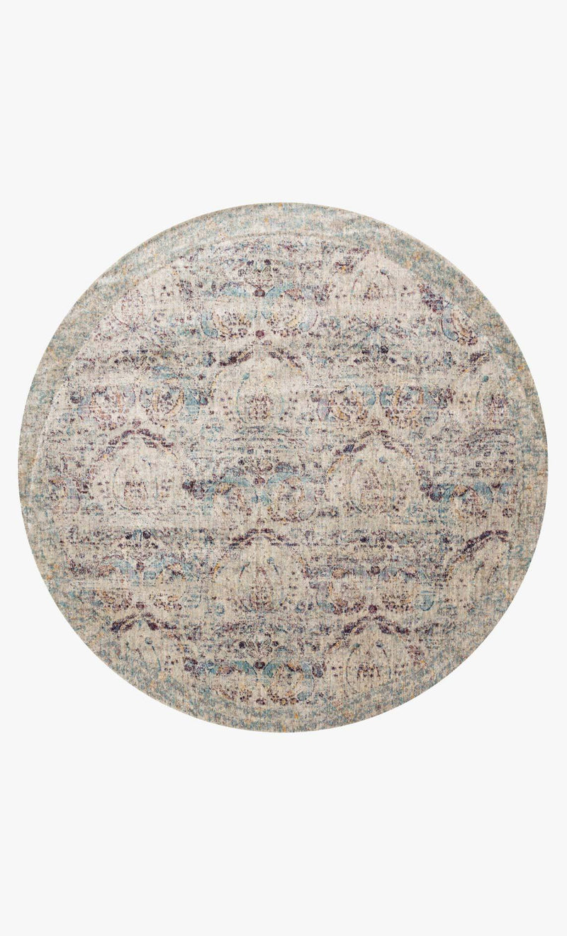 Round loloi  area rugs 5.3 x 5.3 RD Anastasia Area Rugs By Loloi Rugs AF-05 Silver-Plum in 15 Sizes