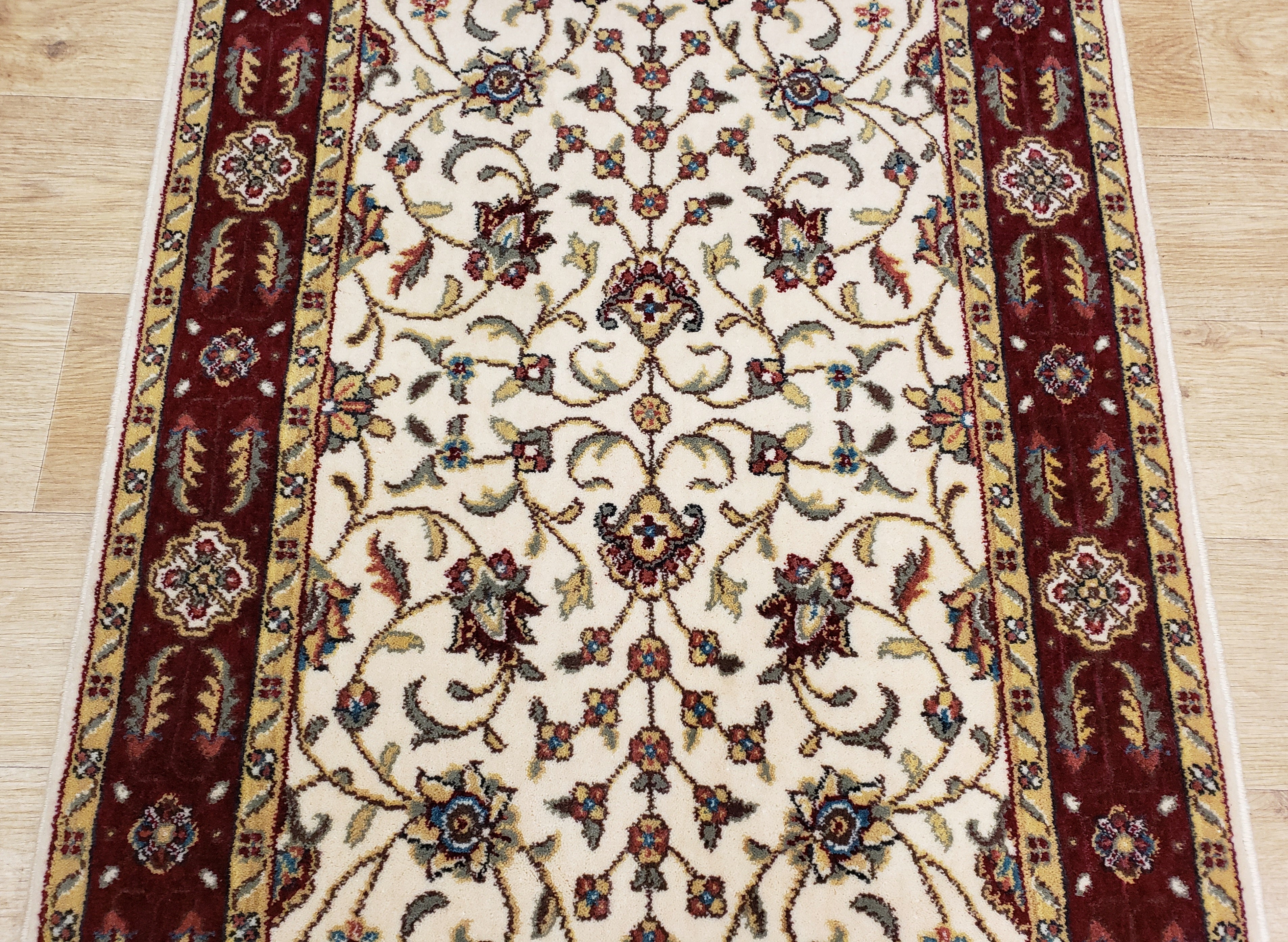 Momeni Stair Runner 30 in x 1 ft-Sold By The Foot Persian Garden Ivory-Red Stair Runner PG08 Red 30In Sold By the Foot