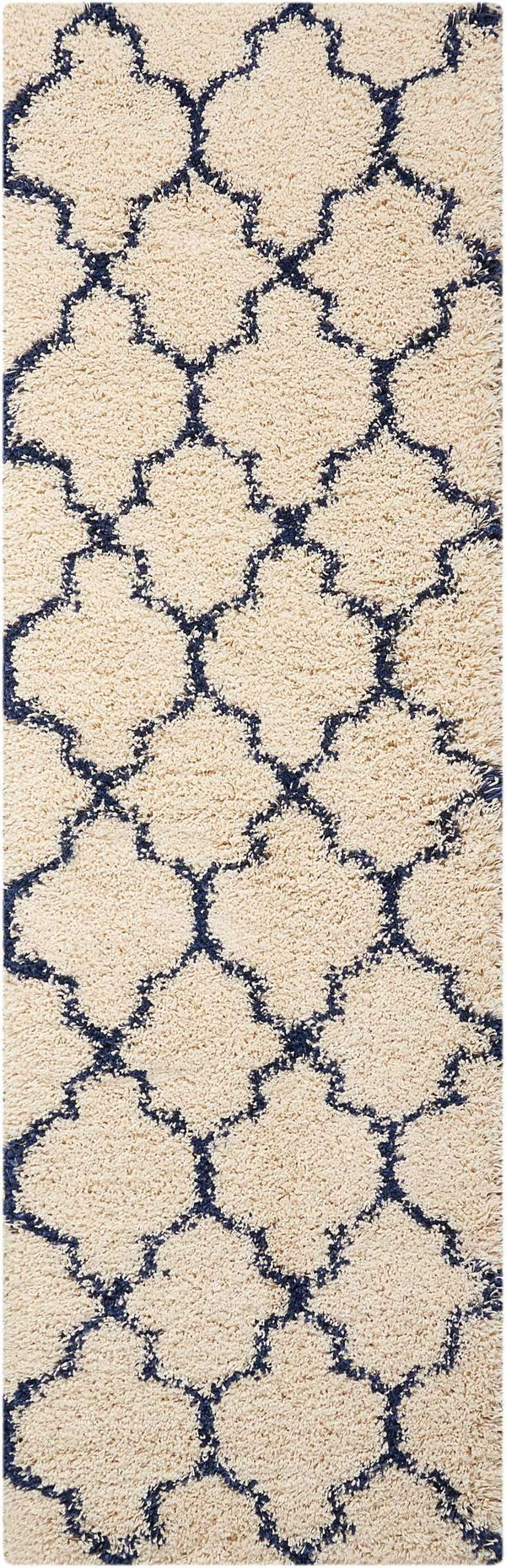 Runner Nourison Shag Rugs Amore Collection By Nourison Amor2 Ivory-Blue Unique Shapes and Sizes