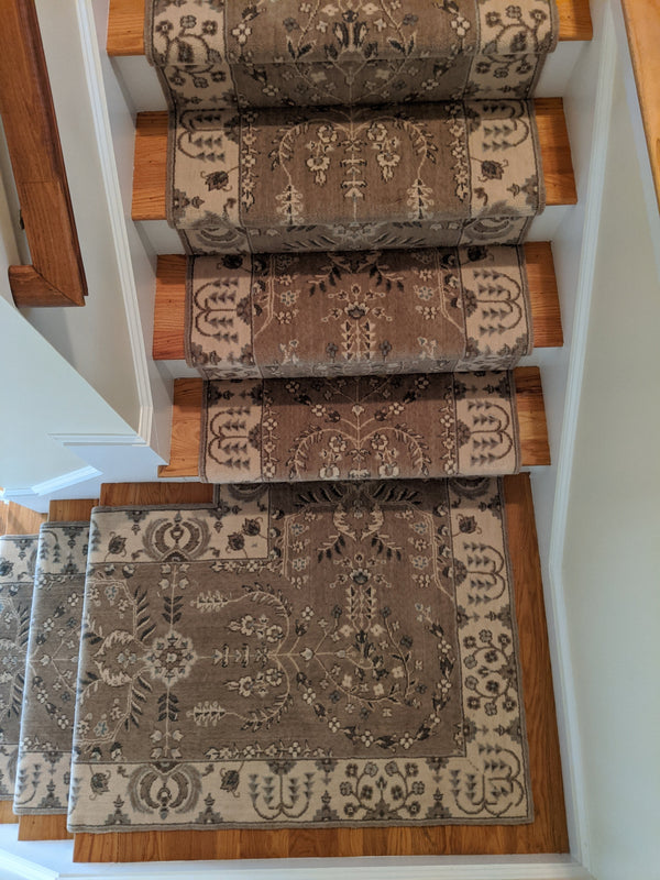 Nourison Stair Runner Grand Parterre Wool Stair Runner PT02-Hazelnut 30In and 41in Sold By the Foot