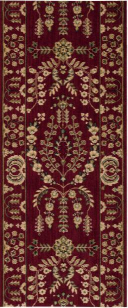 Nourison Stair Runner Grand Parterre Wool Stair Runner PT02-Red 30In Sold By the Foot