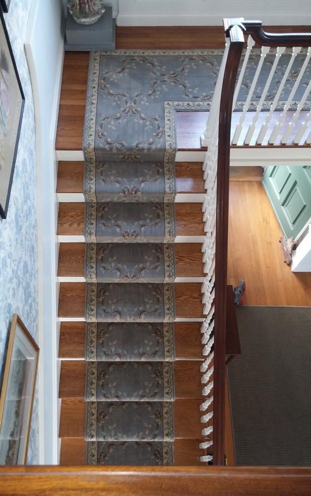 Nourison Stair Runners Blue Stair Runner RIBBON TRELLIS AS01-HAZE - 27in Sold By the Foot