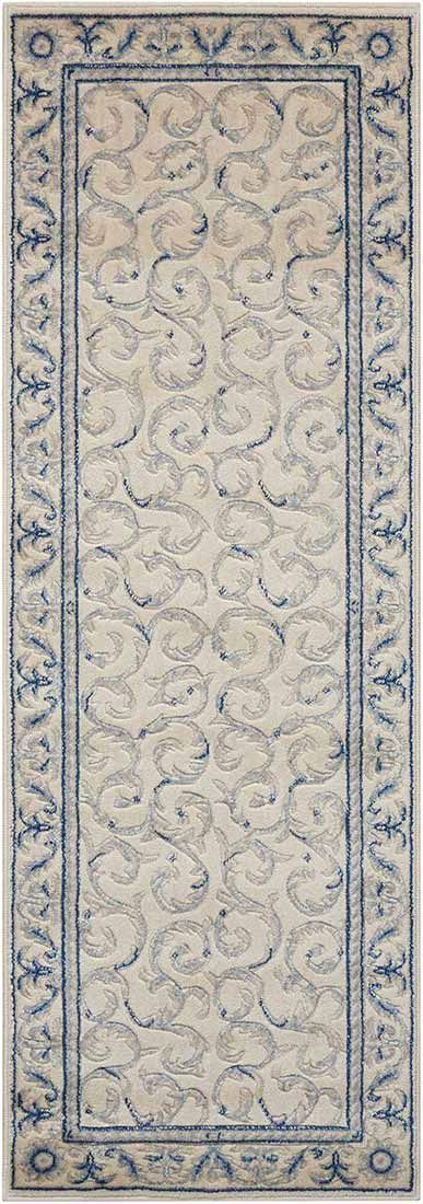 Somerset Area Rugs St-02 Ivory-Blue and Stair Runner By Nourtex