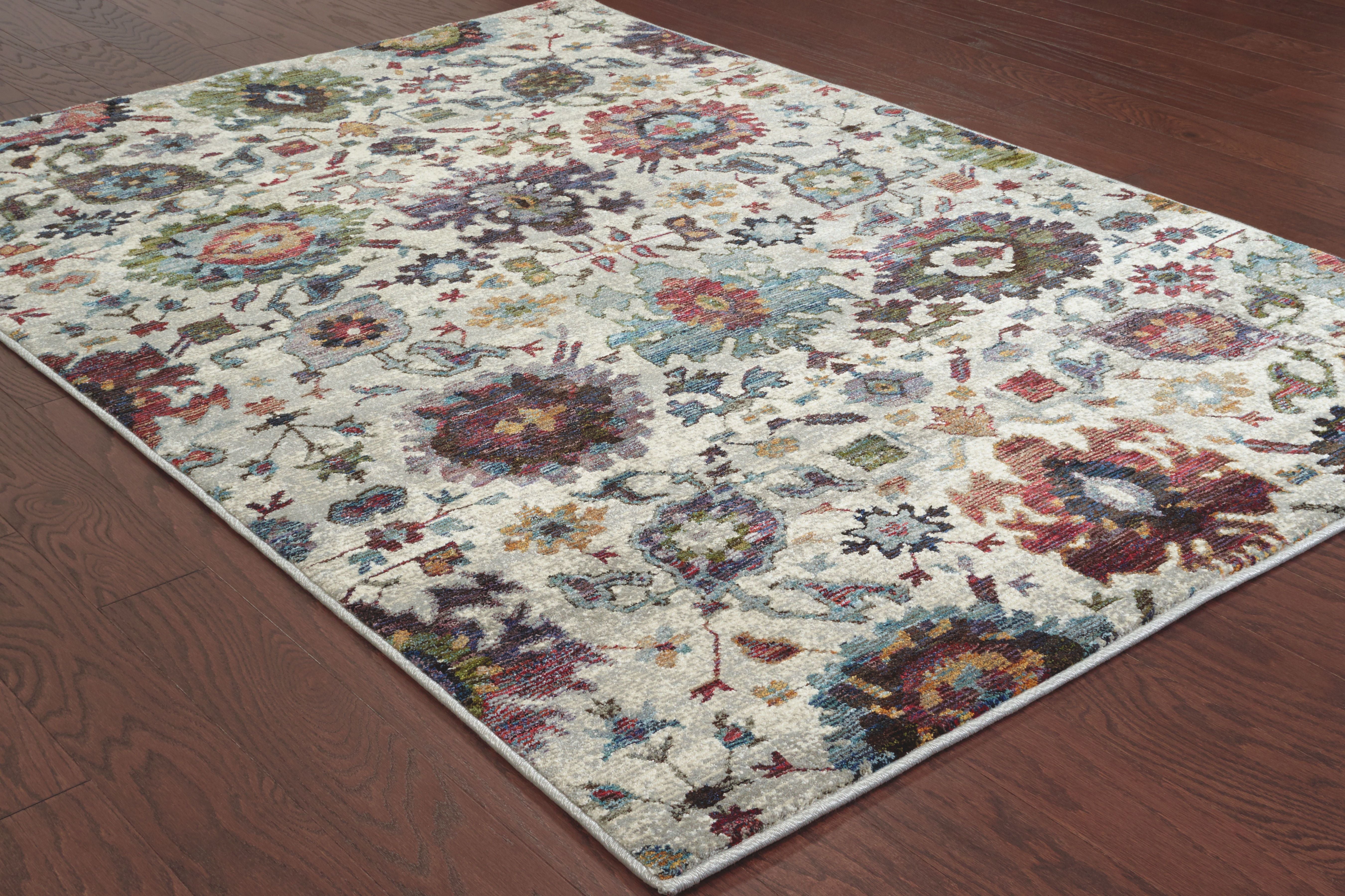 Oriental Weavers Area Rugs Andorra Area Rugs 7129a Ivory Nylon/Poly Blend Made in USA