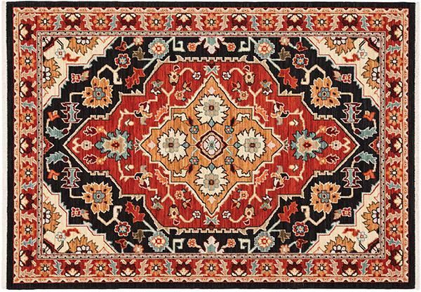 Lilihan Area Rugs 4929a Red Geometric Wool-Nylon Blend In 8 Sizes