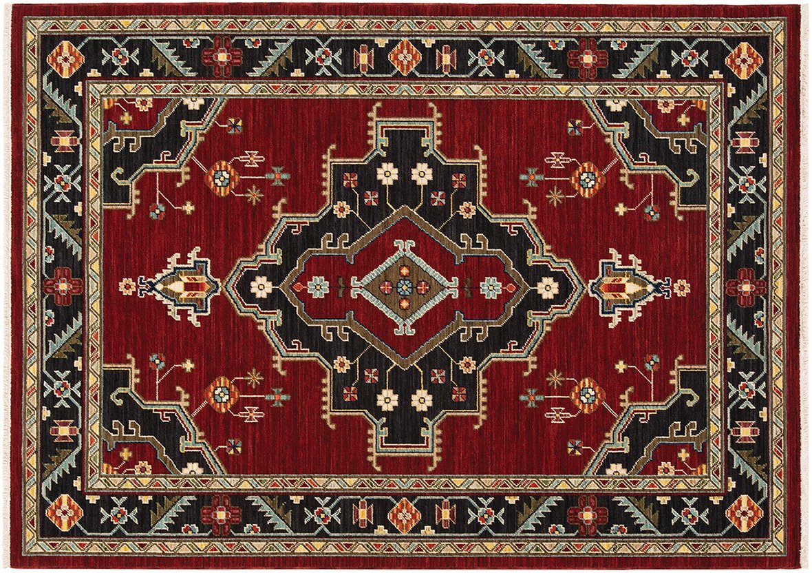 Lilihan Area Rugs 92R Red Kazak Wool-Nylon Blend In 8 Sizes By OW Rugs