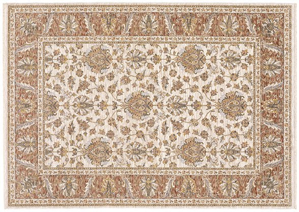 Maharaja Area Rugs 5091Q Beige-Rust By OWRugs