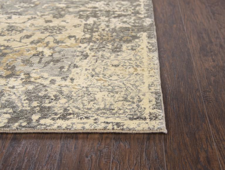 Gossamer Area Rugs By RizzyHome GS6799 Beige 100% Wool From India Corner Shoy