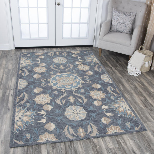Resonant Area Rugs RS912A Gray Wool Hand Tufted 5 Sizes
