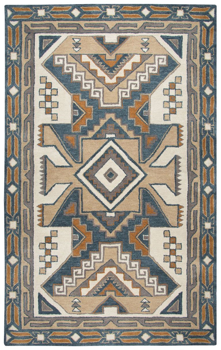Rizzy Home Area Rugs Southwest Area Rugs SU-489A Ivory Multi Hand Tufted 100% Wool From India