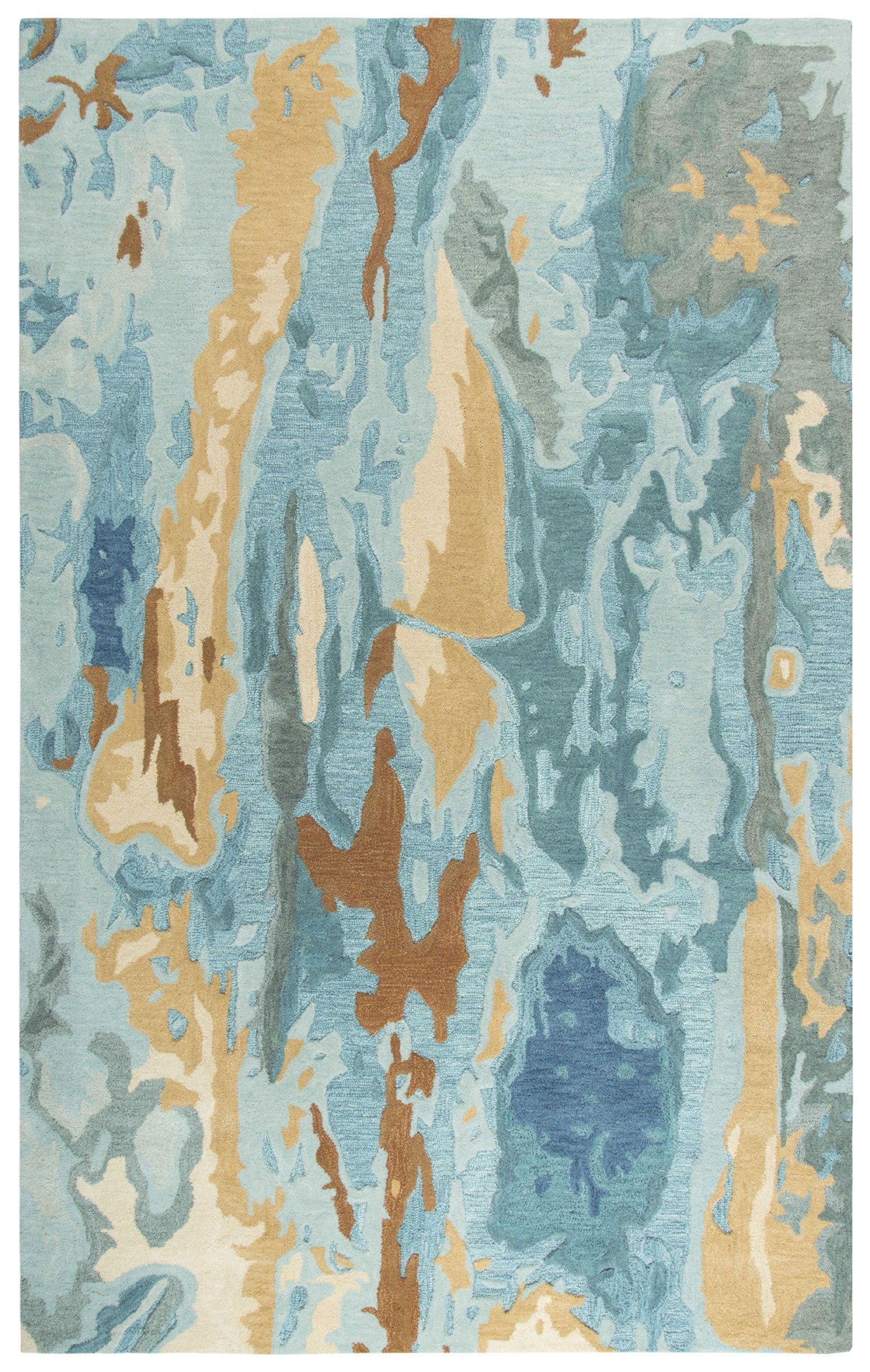 Vogue Area Rugs VOG102 Blue Wool Contemporary Design in 5 Sizes
