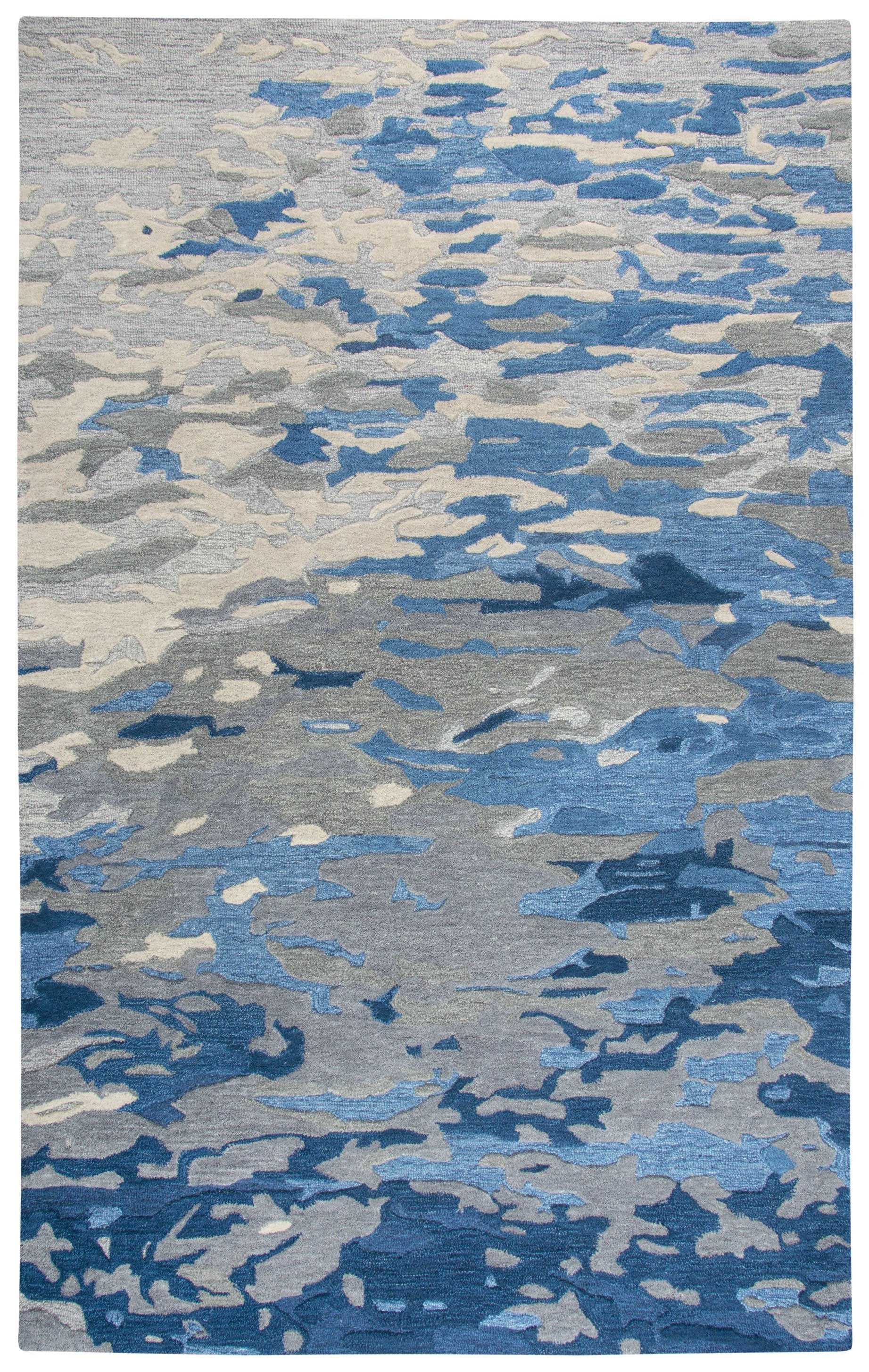 Vogue Area Rugs VOG108 Blue Wool Contemporary Designs in 5 Sizes