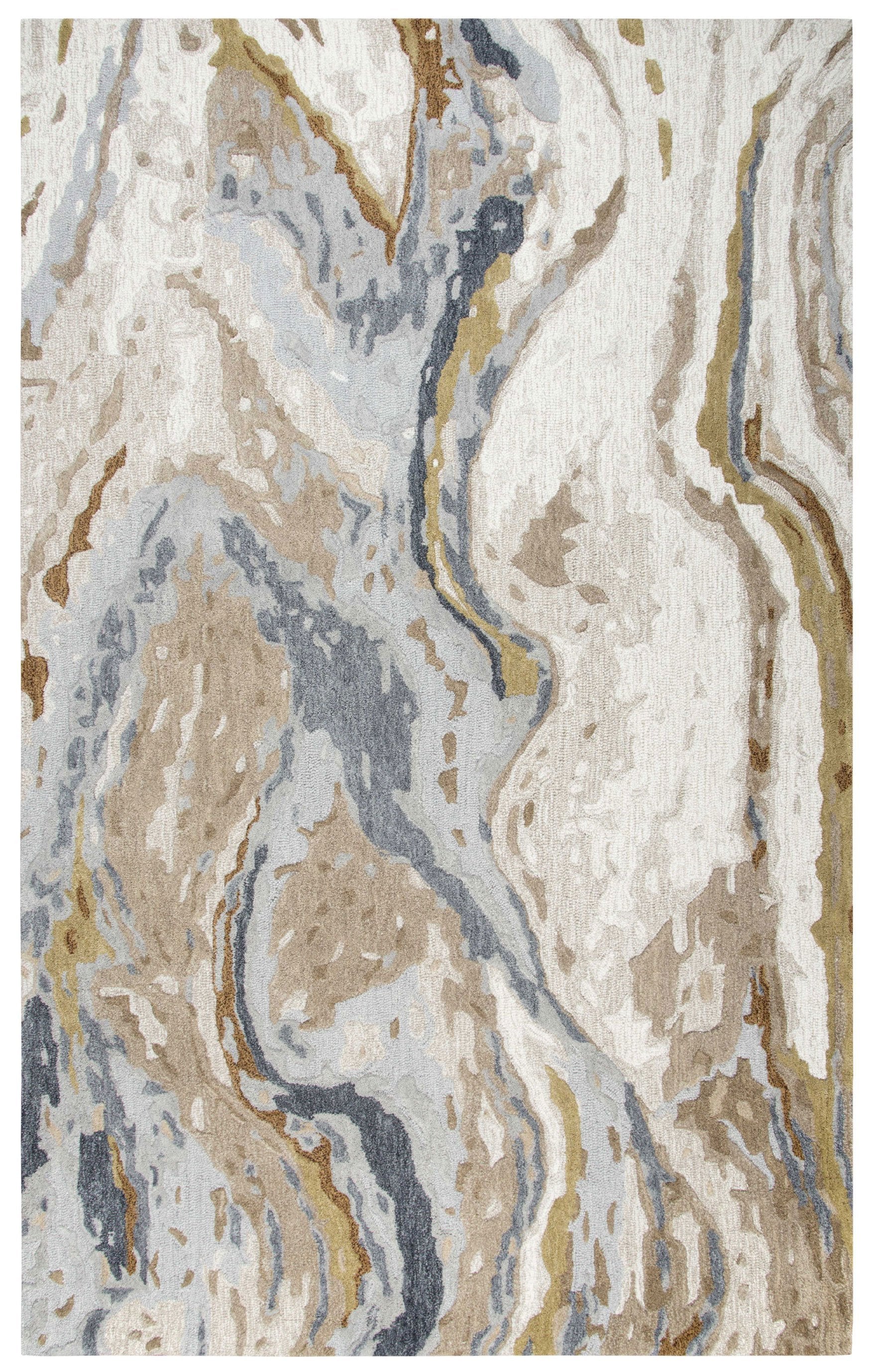 Vogue Area Rugs VOG110 Beige Wool Contemporary Design in 5 Sizes
