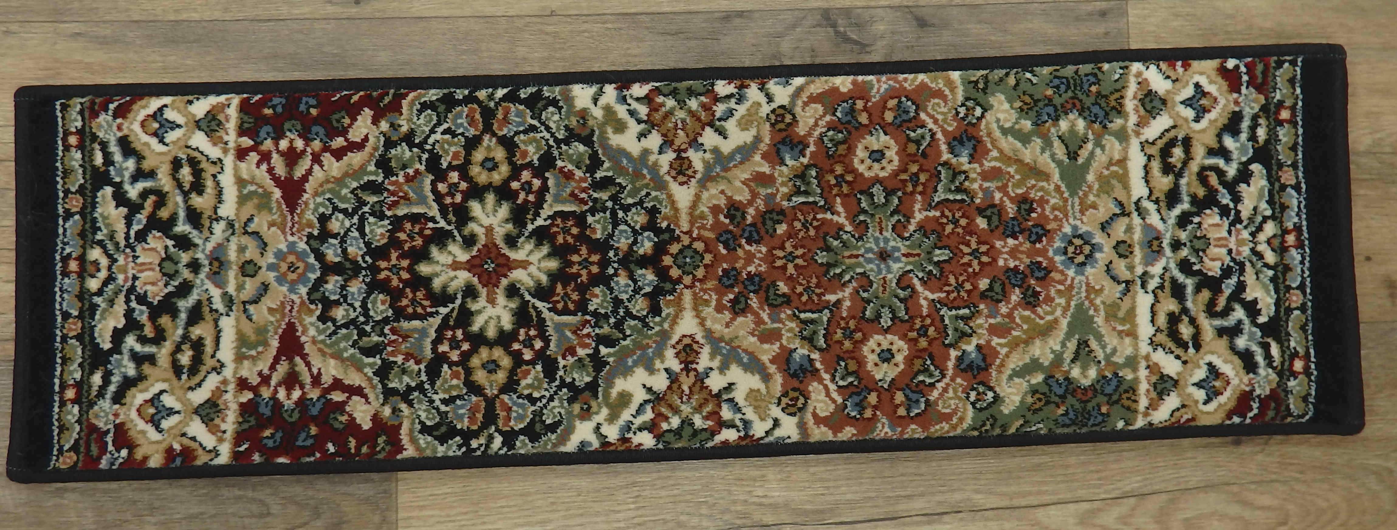 Rug Depot Home 26in x 9in Stair Tread EACH By DynamicRugs 57008-3233 Black 26in and 31in By 9in