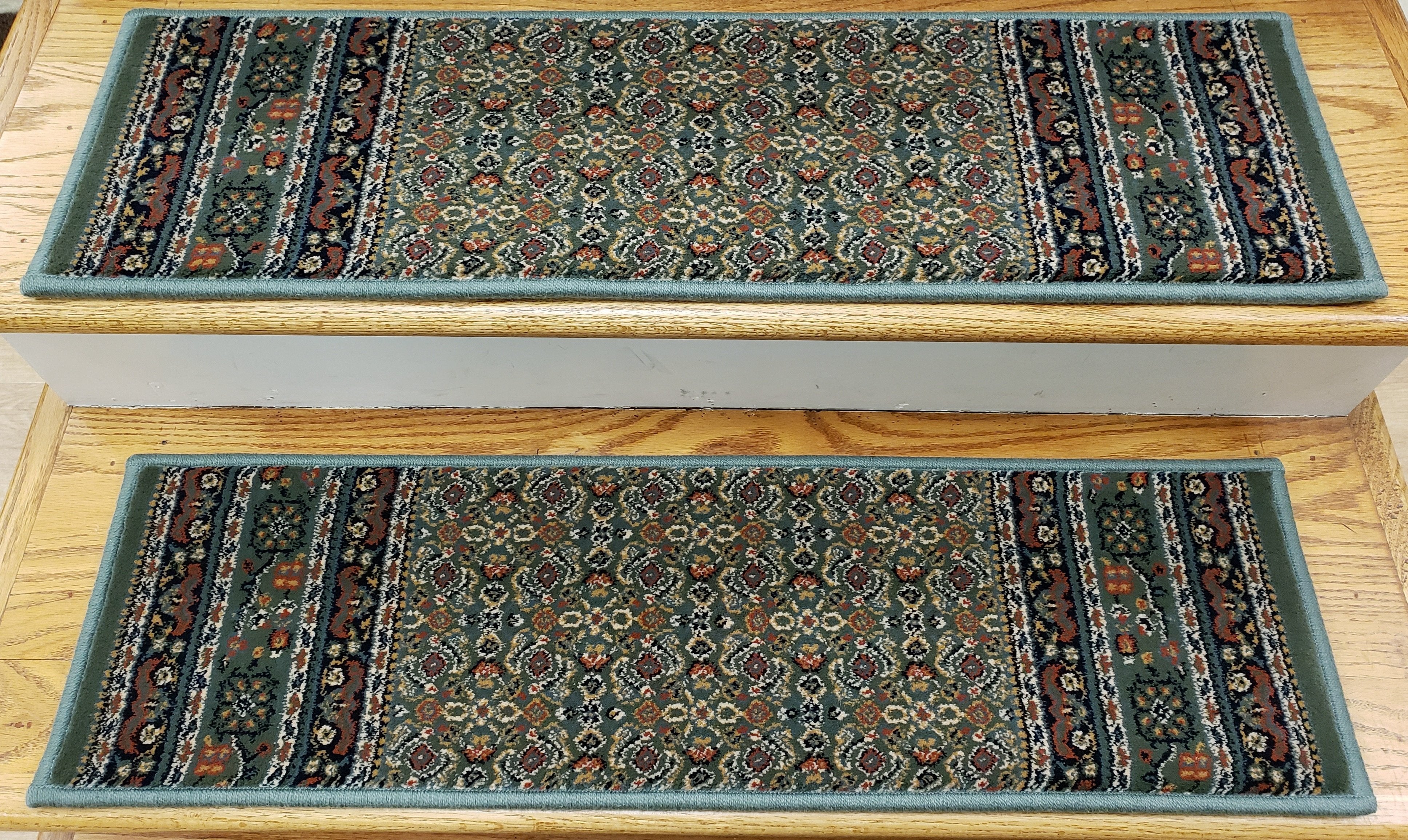 Rug Depot 31 In x 9 In-Sold Individually Premium Stair Treads Palazzo Green 31 In x 9 In Poly USA