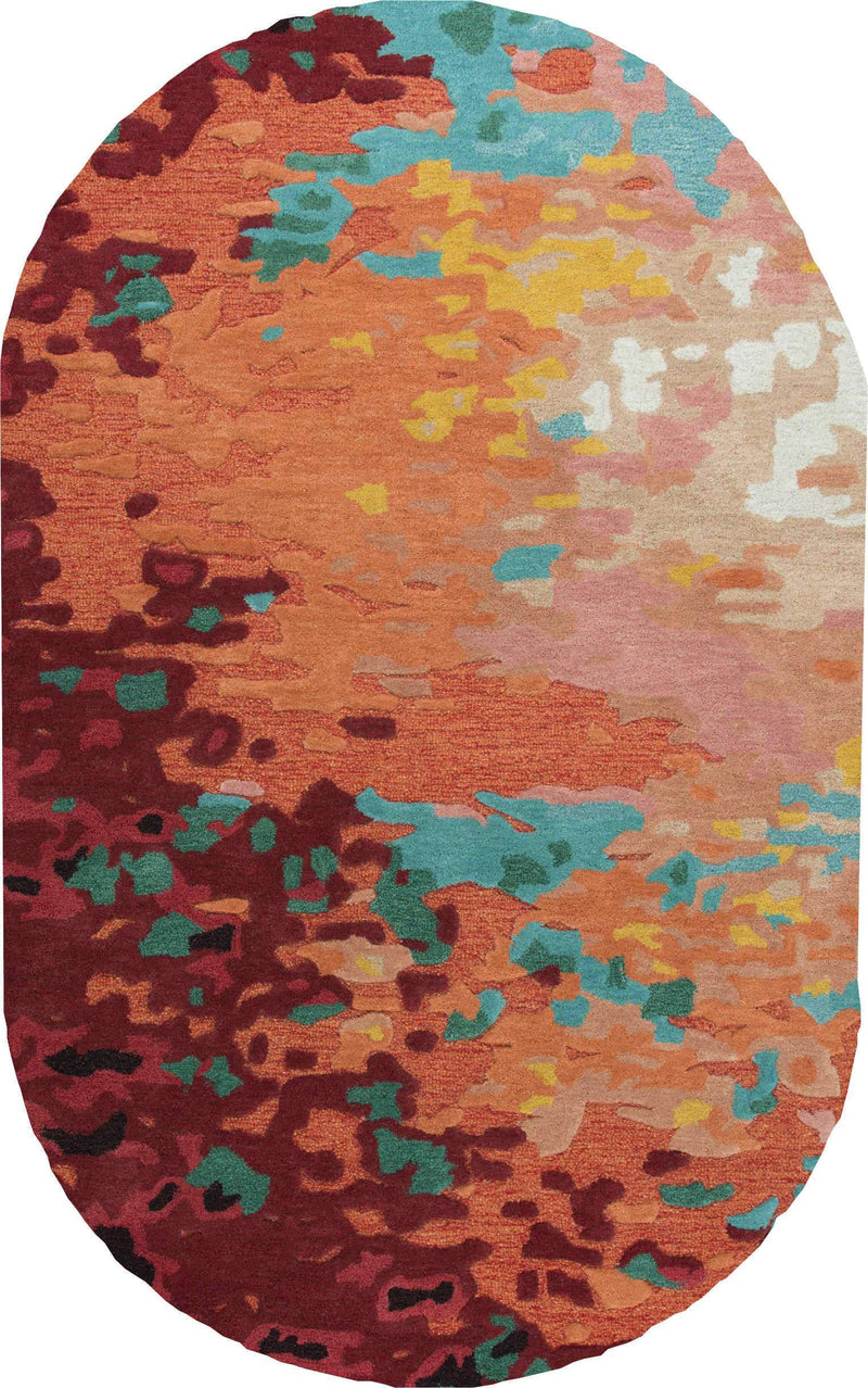 Rug Depot Home Area Rugs Connie Post Area Rugs CNP101Rust Modern 100% Wool With Unique Shapes
