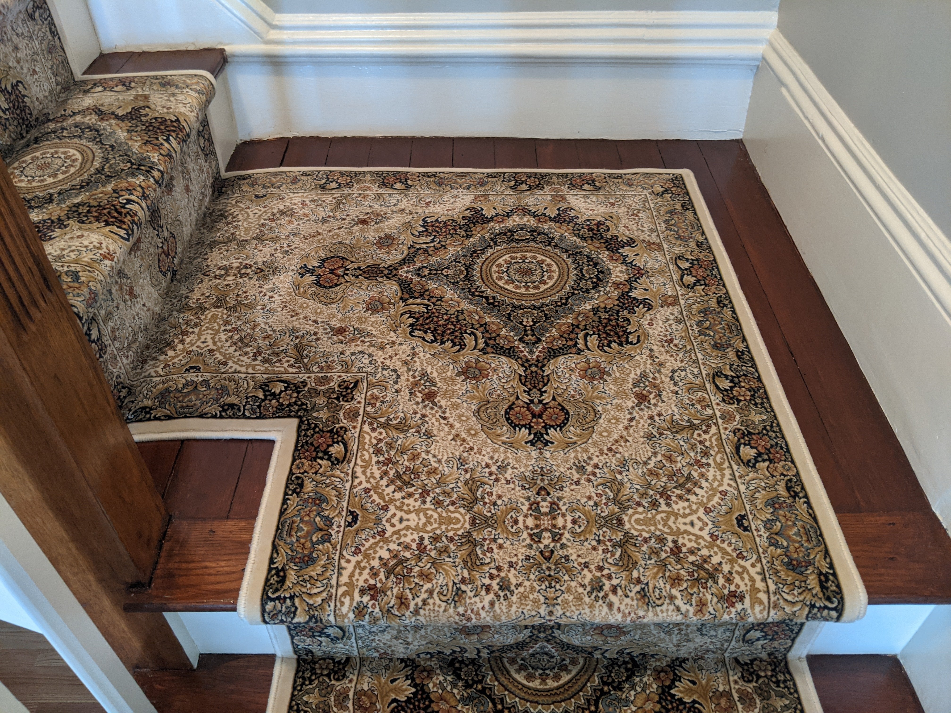 Rug Depot Home Custom Stair Runner Masterpiece Ivory Stair Runner 111W Custom Installation