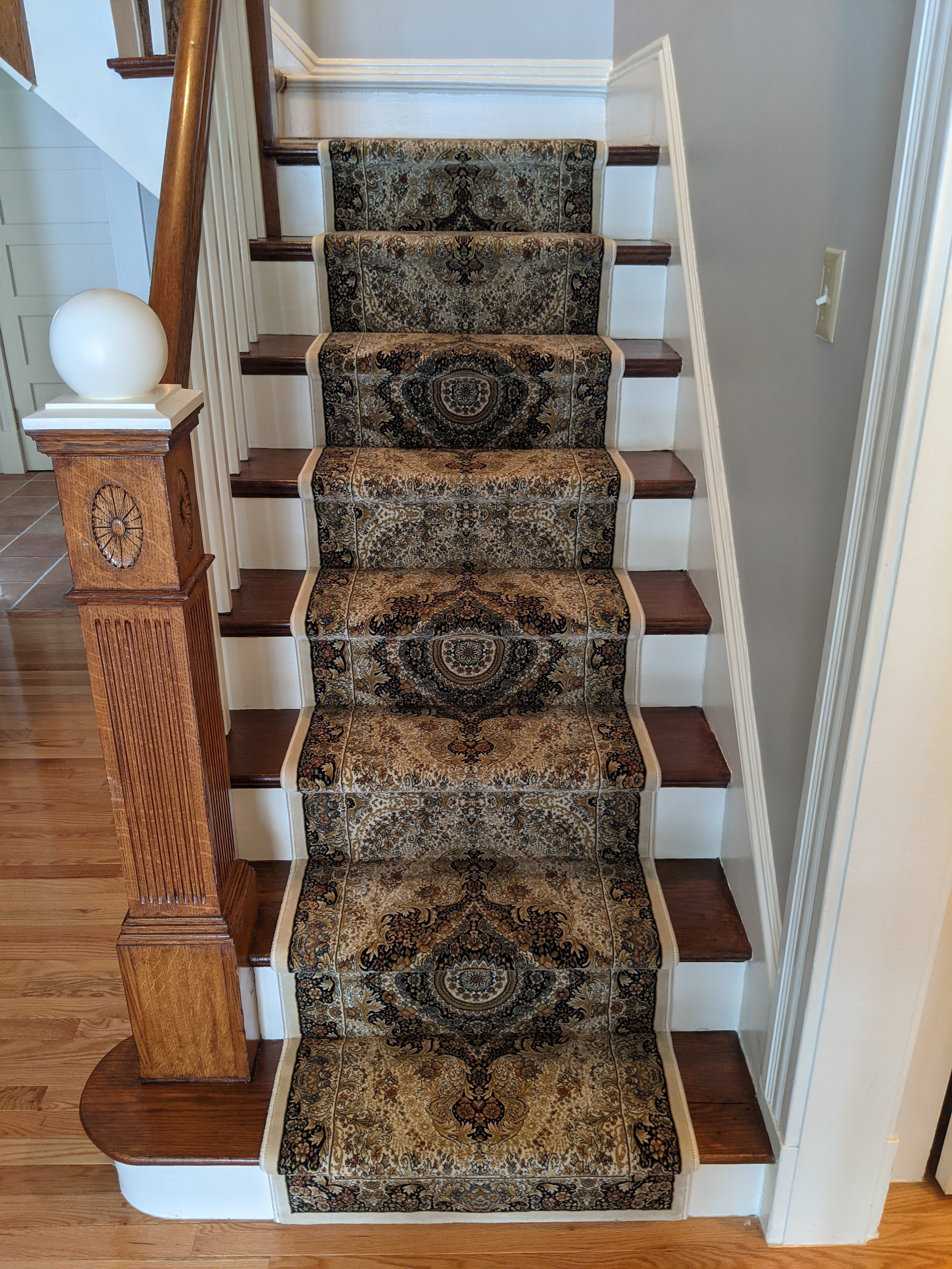 Rug Depot Home Custom Stair Runner Masterpiece Ivory Stair Runner 111W Custom Stair Installation