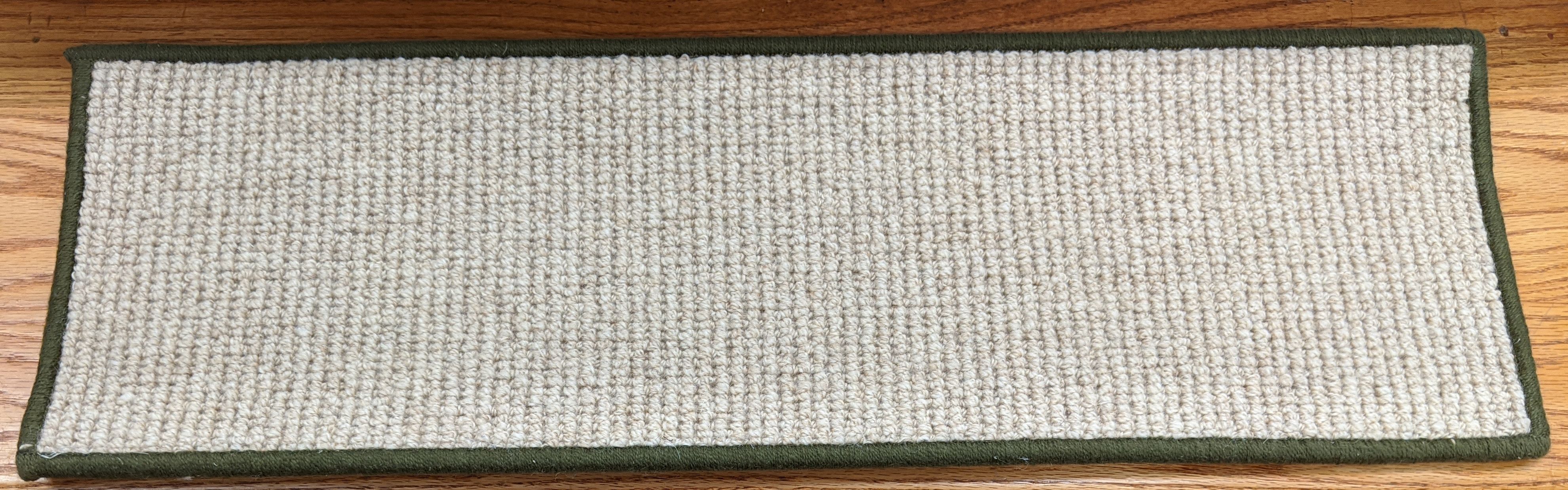 Softer Than Sisal Wool Stair Treads 26in x 9in with Landing Rugs w/ 9 Color Edges