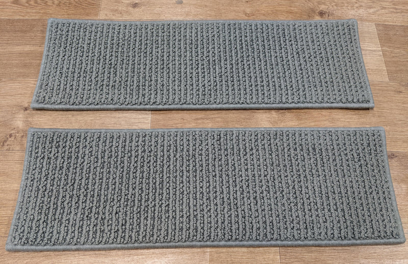 Rug Depot Home Stair Treads Grey Stair Treads in 26in x 9in Set of 14 Pcs With Non Slip Tabs