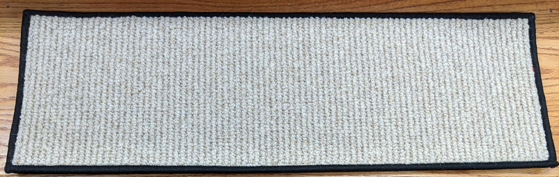 Softer Than Sisal Wool Stair Treads 26in x 9in with Landing Rugs w/ 9 Color Edges