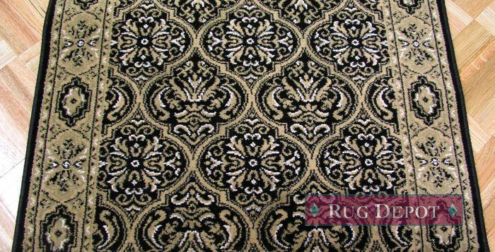 RunnerUSA Stair Runner Lumiere Black Stair Runner CB74-0004 - 31Inch- Sold By the Foot