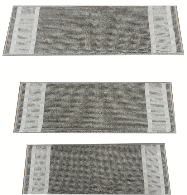 StairTreadsUSA Stair Treads Stair Tread Grey 1234-911 26in x 9in Set of 13 With Non Slip Pads