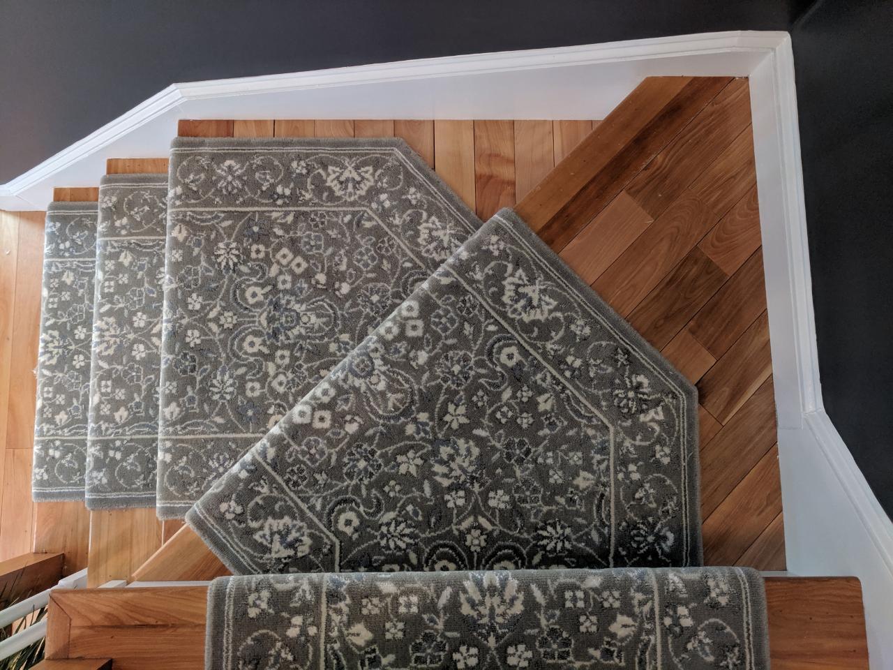 Nourison Persian Empire Grey Wool 30in Stair Runner Custom Install