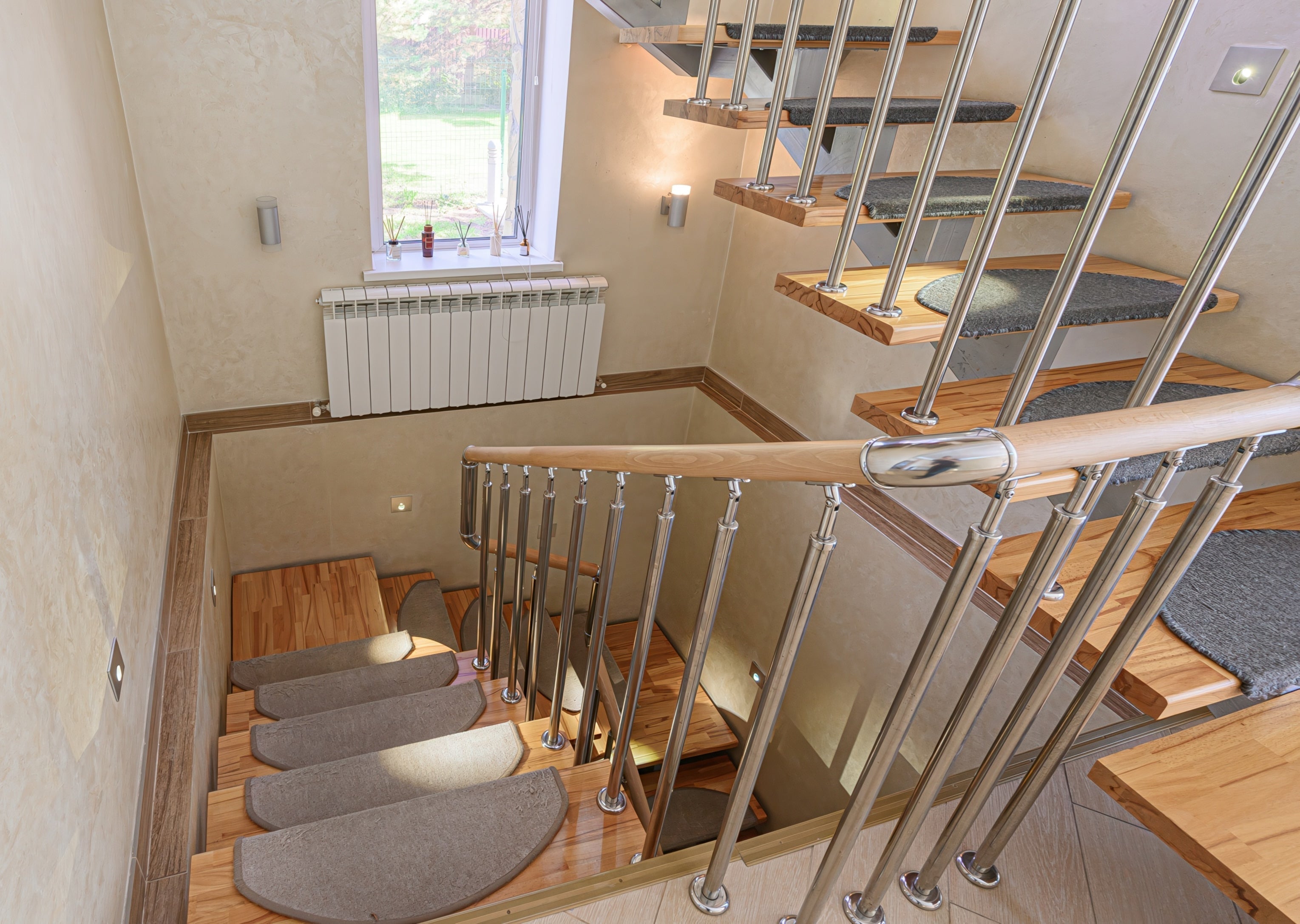 Stair Treads with Bull nose sections made out of carpet
