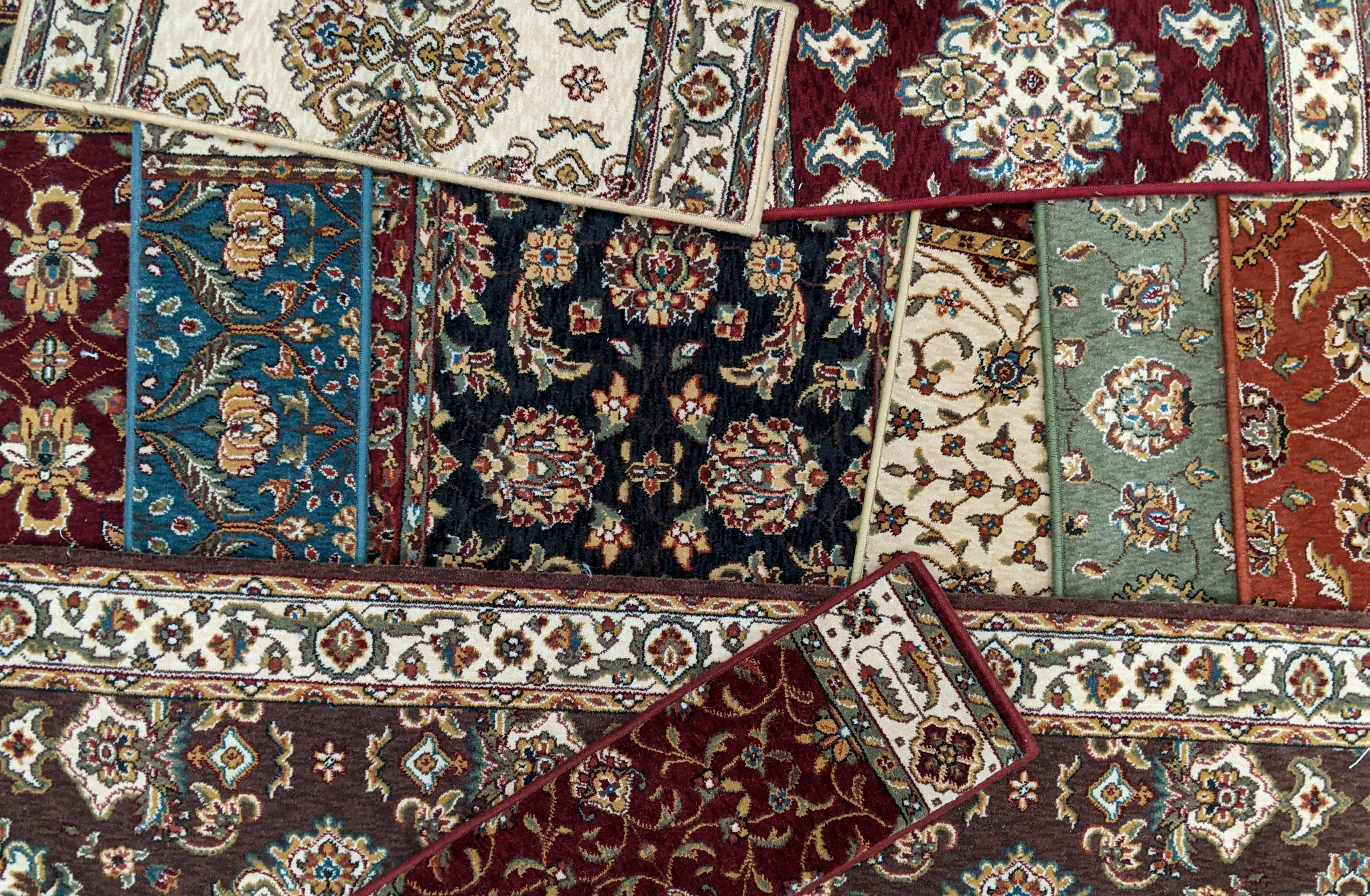 Persian Garden Assortment of Colors in Stair Runners and Stair Treads