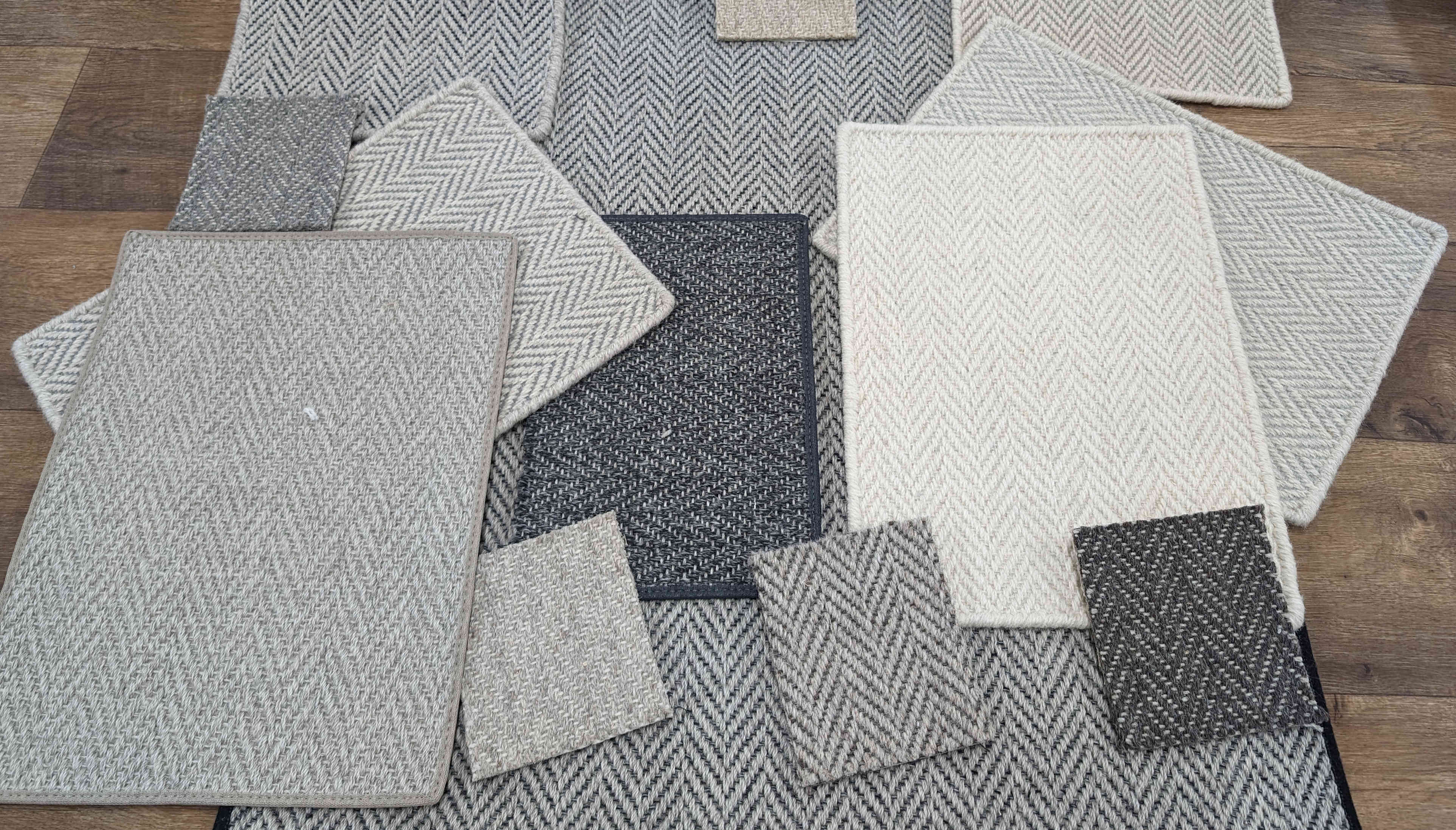 Heatherly Herringbone Stair Runners-Stair Treads and Matching Area Rugs