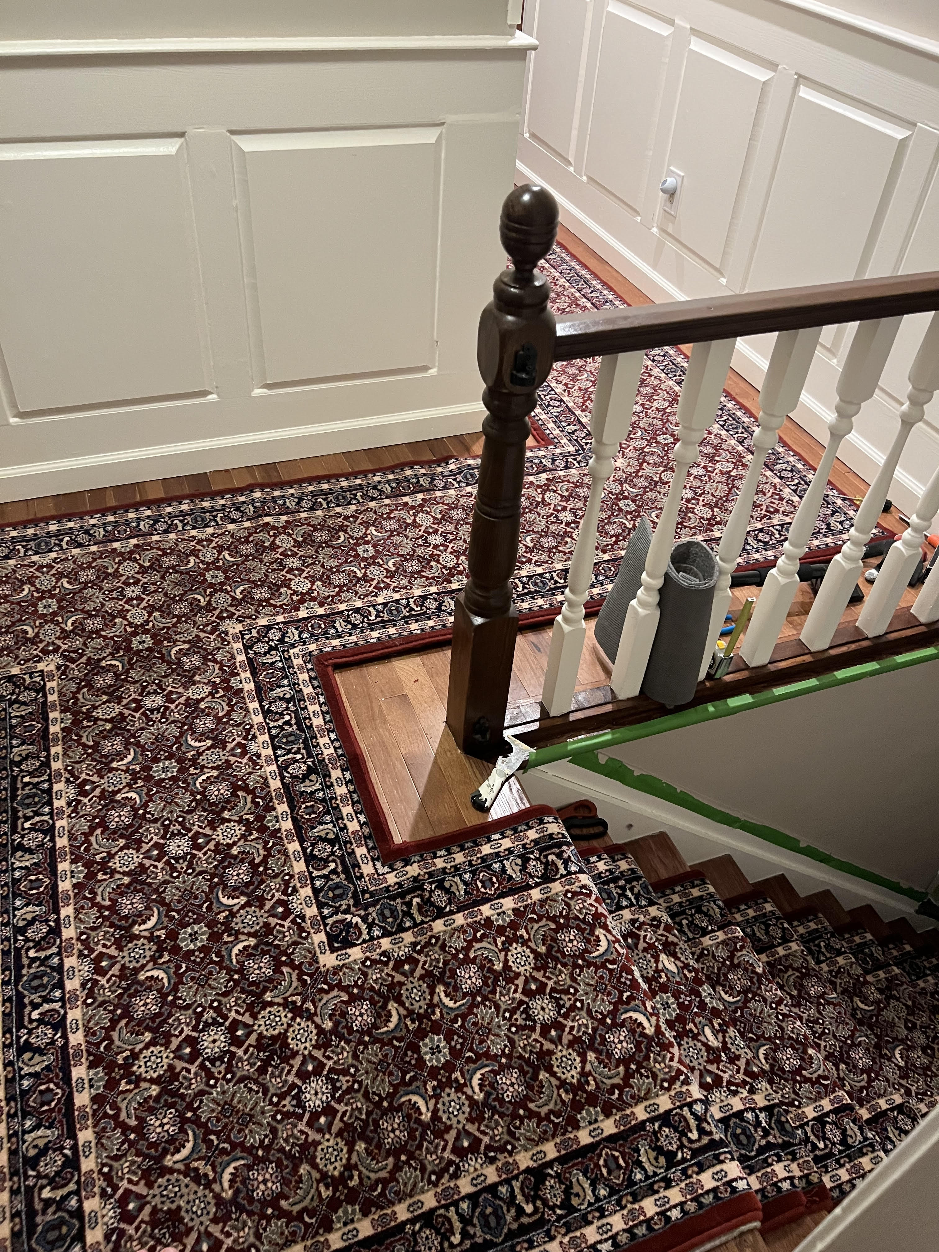 Dynamic Stair Runner Brilliant Herati Red Stair Runner 72240-330-Custom Stair Runner Project